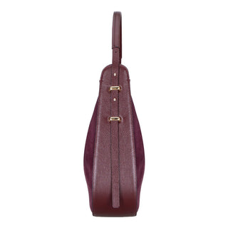 Carina Suede Leather Women's Shoulder Bag, Burgundy