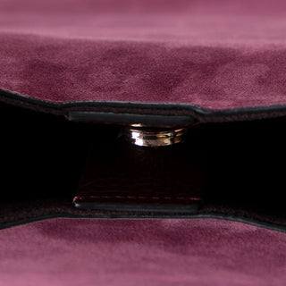 Carina Suede Leather Women's Shoulder Bag, Burgundy