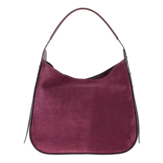 Carina Suede Leather Women's Shoulder Bag, Burgundy