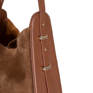 Carina Suede Leather Women's Shoulder Bag, Tan