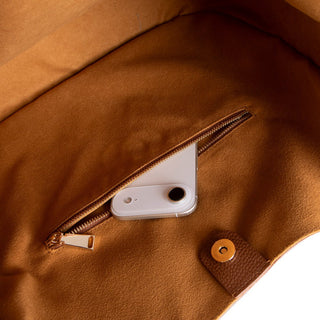 Carina Suede Leather Women's Shoulder Bag, Tan