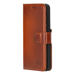 Carter Detachable Leather Wallet Case Galaxy S24, Burnished Tan