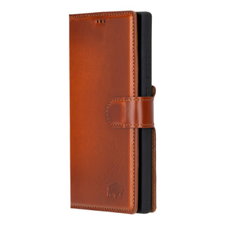 Carter Detachable Leather Wallet Case Galaxy S24 Ultra, Burnished Tan