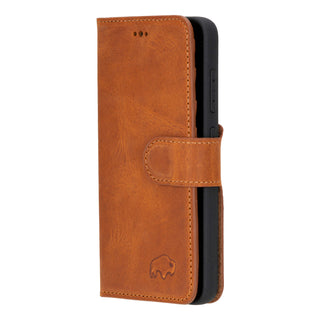 Carter Detachable Leather Wallet Case Galaxy S24, Golden Brown