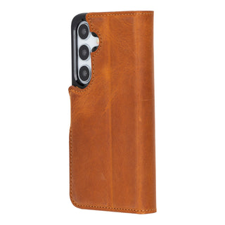 Carter Detachable Leather Wallet Case Galaxy S24, Golden Brown