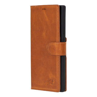 Carter Detachable Leather Wallet Case Galaxy S24 Ultra, Golden Brown