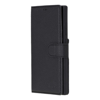 Carter Detachable Leather Wallet Case Galaxy S24 Ultra, Pebble Black