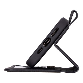 Carter Detachable Leather Wallet Case – iPhone 16 Pro Max, Pebble Black