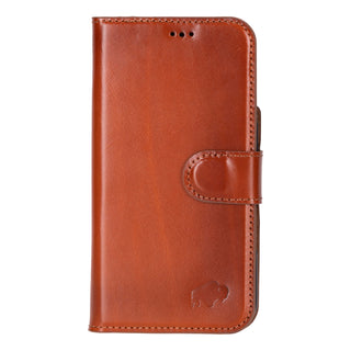 Carter Detachable Leather Wallet Case – iPhone 16 Plus, Burnished Tan