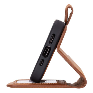 Carter Detachable Leather Wallet Case – iPhone 16 Plus, Burnished Tan