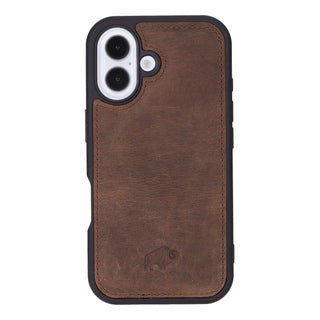 Carter Detachable Leather Wallet Case – iPhone 16 Plus, Distressed Coffee
