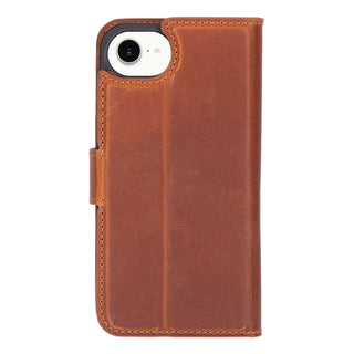 Carter Detachable Leather Wallet Case – iPhone 16e, Golden Brown