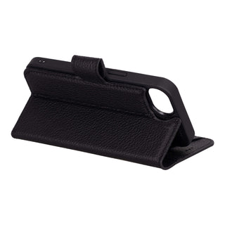 Carter Detachable Leather Wallet Case – iPhone 16e, Pebble Black