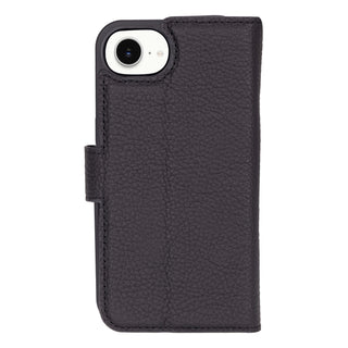 Carter Detachable Leather Wallet Case – iPhone 16e, Pebble Black