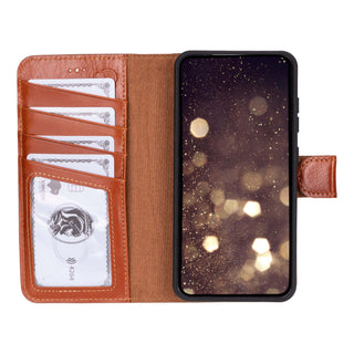 Carter Detachable Leather Wallet Case Galaxy S25 Plus, Burnished Tan