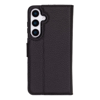 Carter Detachable Leather Wallet Case Galaxy S25 Plus, Pebble Black