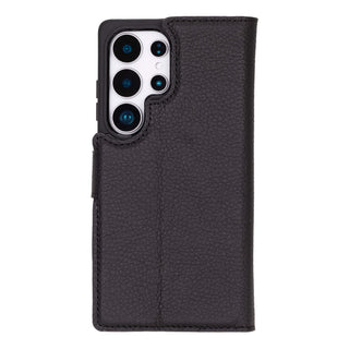 Carter Detachable Leather Wallet Case Galaxy S25 Ultra, Pebble Black