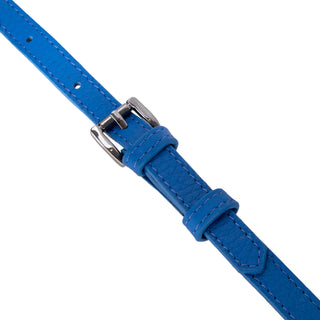 Castaway Full‑Grain Leather Crossbody Water Bottle Holder, Blue