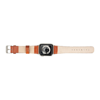 Classic Leather Band – Apple Watch 42 mm (Burnished Tan, Silver Hardware)