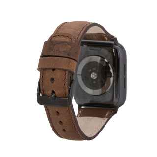 Classic Leather Band – Apple Watch 42 mm (Distressed Coffee, Black Hardware)