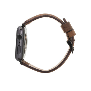 Classic Leather Band – Apple Watch 42 mm (Distressed Coffee, Black Hardware)