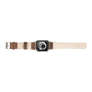 Classic Leather Band – Apple Watch 46 mm (Distressed Coffee, Silver Hardware)