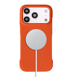 Dax Leather iPhone 17 Pro MagSafe Case, Pebble Orange