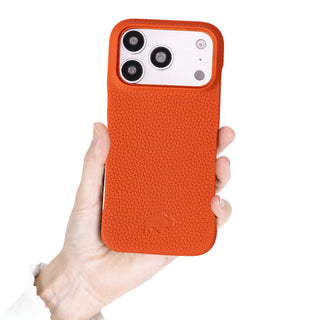 Dax Leather iPhone 17 Pro MagSafe Case, Pebble Orange