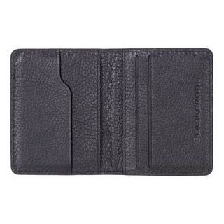 Dean Full‑Grain Leather Card Wallet, Pebble Black