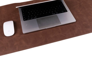 Natural Leather Desk Mat (48cm x 91 cm), Tan UnBranded