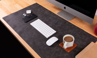 Natural Leather Desk Mat (48cm x 91 cm), Tan UnBranded