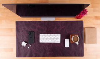 Natural Leather Desk Mat (48cm x 91 cm), Tan UnBranded