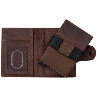 Wade Detachable Mini Wallet – Full‑Grain Leather, RFID Blocking, Distressed Coffee