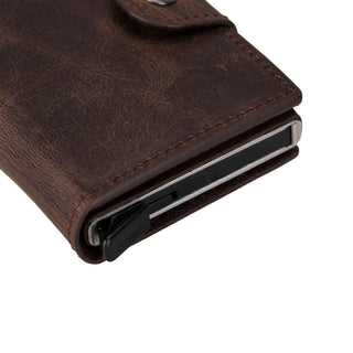 Wade Detachable Mini Wallet – Full‑Grain Leather, RFID Blocking, Distressed Coffee