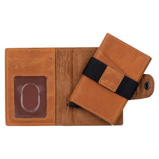Wade Detachable Mini Wallet – Full‑Grain Leather, RFID Blocking, Golden Brown