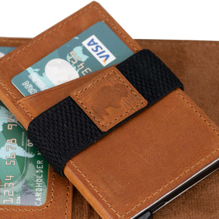 Wade Detachable Mini Wallet – Full‑Grain Leather, RFID Blocking, Golden Brown