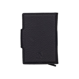 Wade Detachable Mini Wallet – Full‑Grain Leather, RFID Blocking, Pebble Black