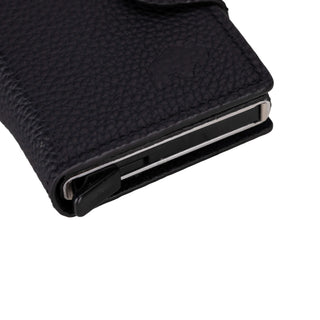 Wade Detachable Mini Wallet – Full‑Grain Leather, RFID Blocking, Pebble Black