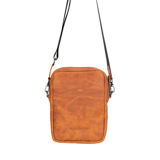 Dillon Full‑Grain Leather Crossbody Bag – Golden Brown