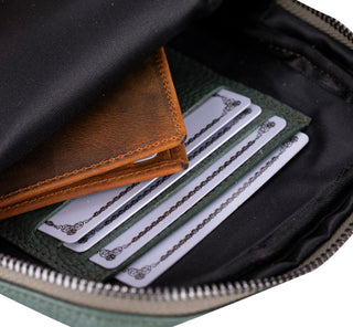 Dillon Full‑Grain Leather Crossbody Bag – Green