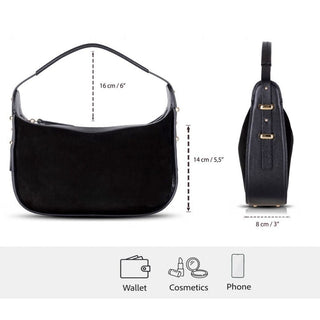 Dolcezza Suede Leather Women's Bag, Black