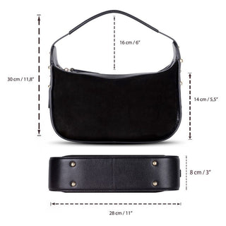 Dolcezza Suede Leather Women's Bag, Black