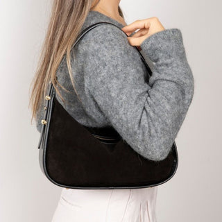 Dolcezza Suede Leather Women's Bag, Black