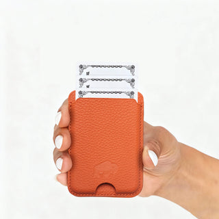 Duke Leather MagSafe Wallet, Pebble Orange