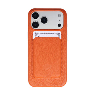 Duke Leather MagSafe Wallet, Pebble Orange