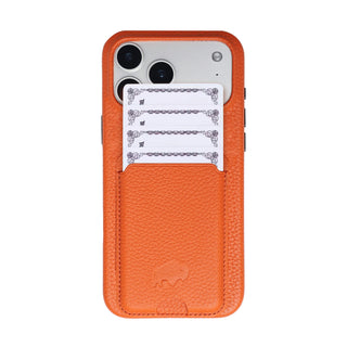 Duke Leather MagSafe Wallet, Pebble Orange