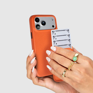 Duke Leather MagSafe Wallet, Pebble Orange