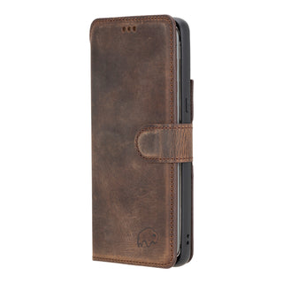 Carter Detachable Leather Wallet Case – Pixel 8, Distressed Coffee