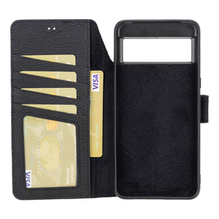 Carter Detachable Leather Wallet Case – Pixel 8, Pebble Black