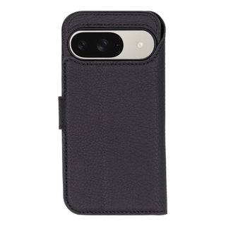 Carter Detachable Leather Wallet Case – Pixel 9, Pebble Black